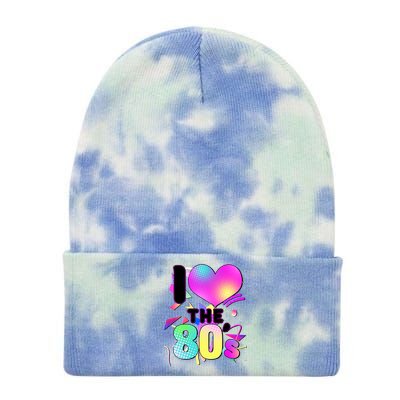 Retro I Love The 80's  Tie Dye 12in Knit Beanie