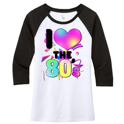 Retro I Love The 80's  Women's Tri-Blend 3/4-Sleeve Raglan Shirt