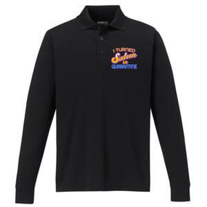 Retro I Turned Sixteen In Quarantine Performance Long Sleeve Polo