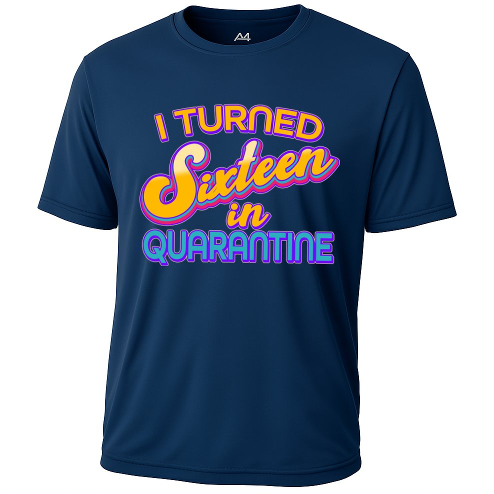 Retro I Turned Sixteen In Quarantine Cooling Performance Crew T-Shirt