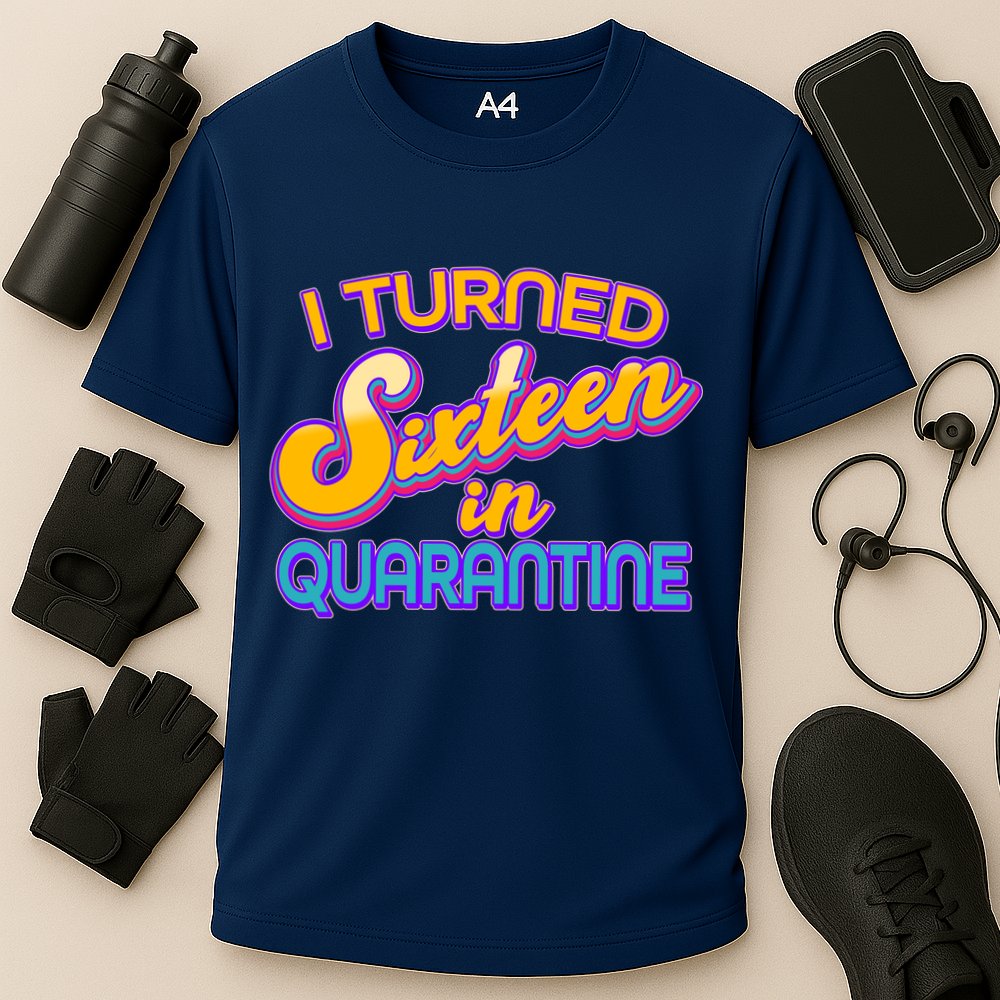 Retro I Turned Sixteen In Quarantine Cooling Performance Crew T-Shirt