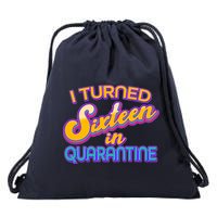 Retro I Turned Sixteen In Quarantine Drawstring Bag