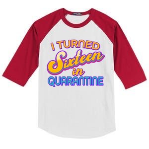 Retro I Turned Sixteen In Quarantine Kids Colorblock Raglan Jersey