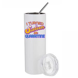 Retro I Turned Sixteen In Quarantine Stainless Steel Tumbler