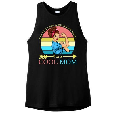 Retro I'm Not A Regular Mom I'm A Cool Mom Ladies PosiCharge Tri-Blend Wicking Tank