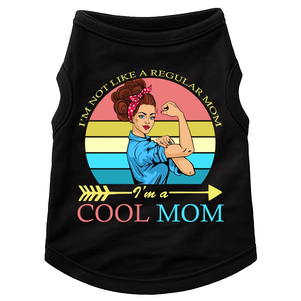 Retro I'm Not A Regular Mom I'm A Cool Mom Doggie Tank