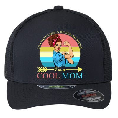 Retro I'm Not A Regular Mom I'm A Cool Mom Flexfit Unipanel Trucker Cap