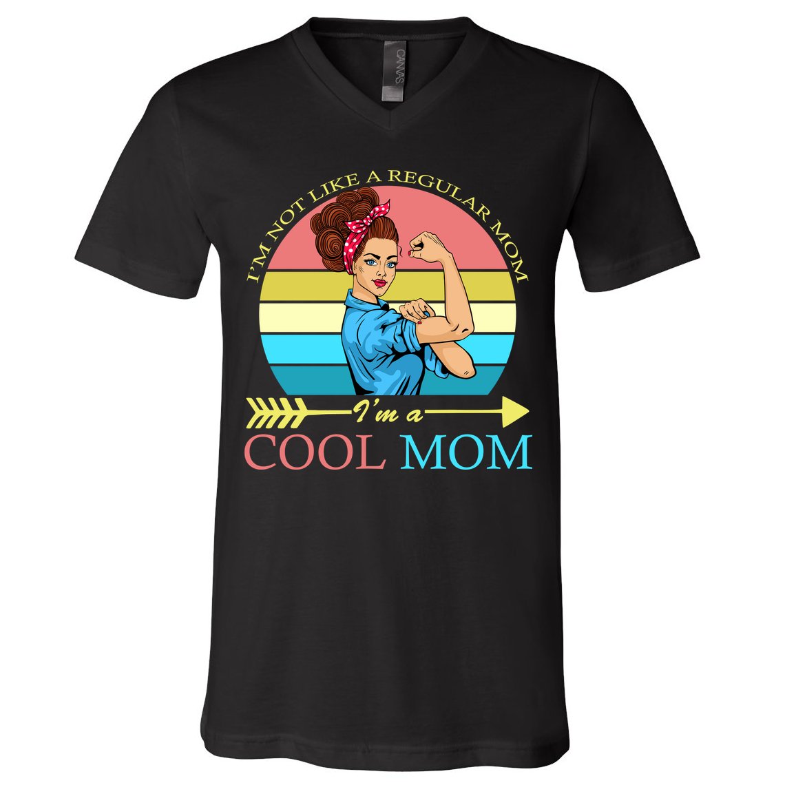 Retro I'm Not A Regular Mom I'm A Cool Mom V-Neck T-Shirt
