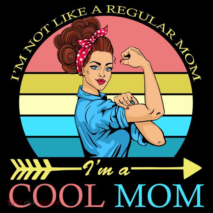 Retro I'm Not A Regular Mom I'm A Cool Mom Button