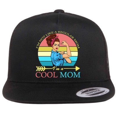 Retro I'm Not A Regular Mom I'm A Cool Mom Flatbill Hat