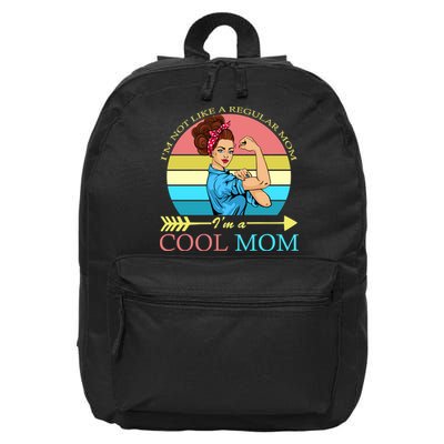 Retro I'm Not A Regular Mom I'm A Cool Mom 16 in Basic Backpack