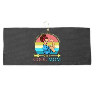 Retro I'm Not A Regular Mom I'm A Cool Mom Large Microfiber Waffle Golf Towel