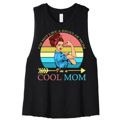 Retro I'm Not A Regular Mom I'm A Cool Mom Women's Racerback Cropped Tank