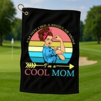 Retro I'm Not A Regular Mom I'm A Cool Mom Golf Towel