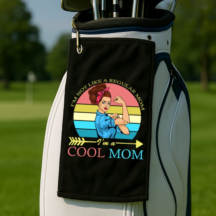 Retro I'm Not A Regular Mom I'm A Cool Mom Golf Towel