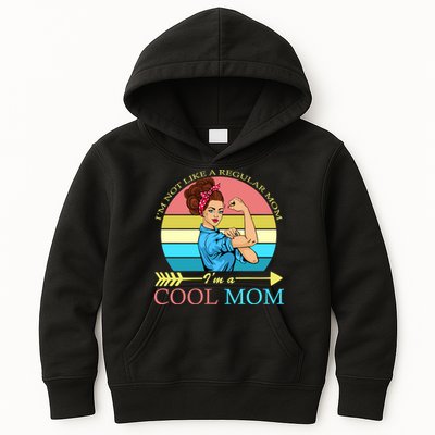 Retro I'm Not A Regular Mom I'm A Cool Mom Kids Hoodie