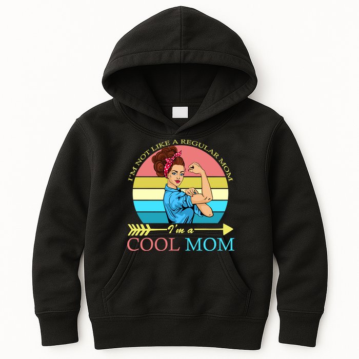 Retro I'm Not A Regular Mom I'm A Cool Mom Kids Hoodie