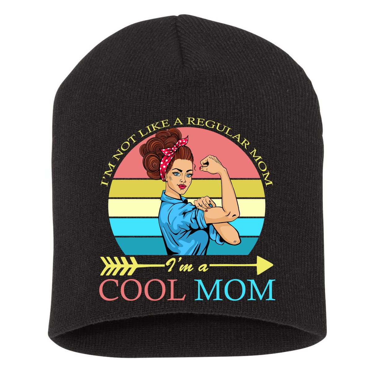 Retro I'm Not A Regular Mom I'm A Cool Mom Short Acrylic Beanie