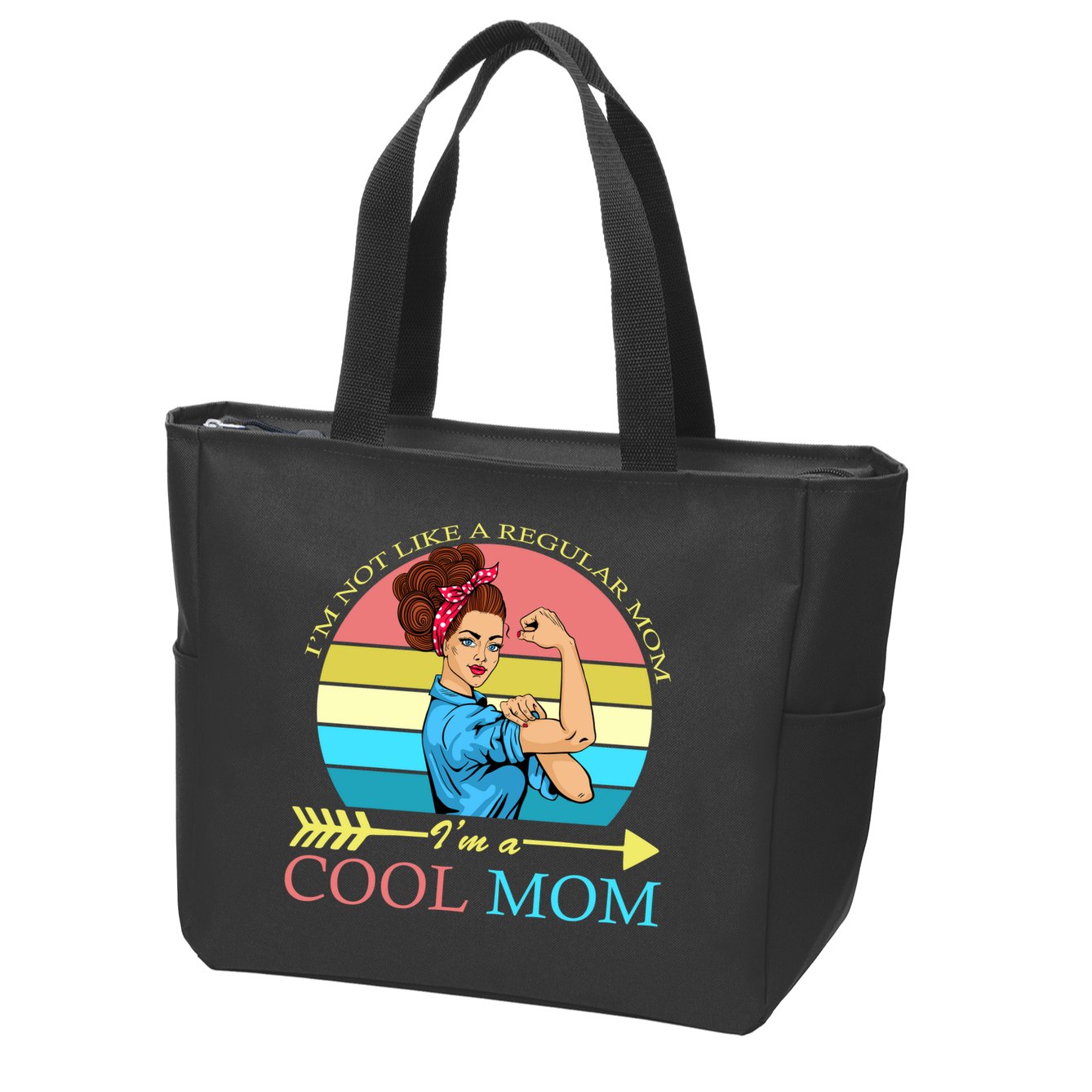Retro I'm Not A Regular Mom I'm A Cool Mom Zip Tote Bag