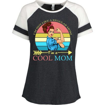 Retro I'm Not A Regular Mom I'm A Cool Mom Enza Ladies Jersey Colorblock Tee