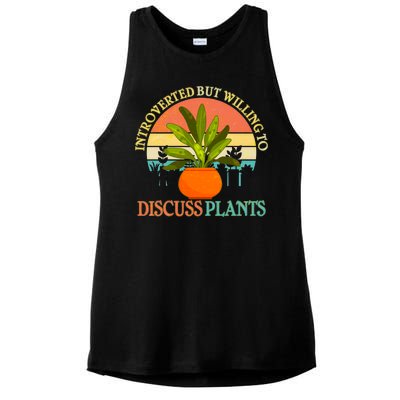 Retro Introverted But Willing To Discuss Plants Ladies PosiCharge Tri-Blend Wicking Tank