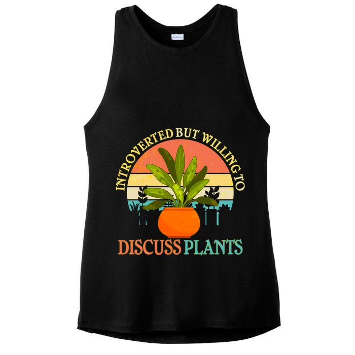 Retro Introverted But Willing To Discuss Plants Ladies PosiCharge Tri-Blend Wicking Tank