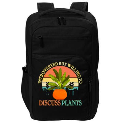 Retro Introverted But Willing To Discuss Plants Impact Tech Backpack