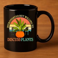 Retro Introverted But Willing To Discuss Plants 11oz C Handle Ceramic Mug