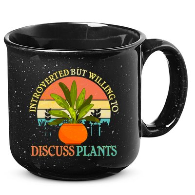 Retro Introverted But Willing To Discuss Plants 15oz Campfire Ceramic Mug