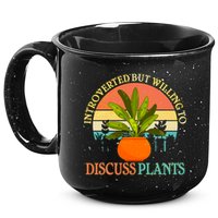 Retro Introverted But Willing To Discuss Plants 15oz Campfire Ceramic Mug