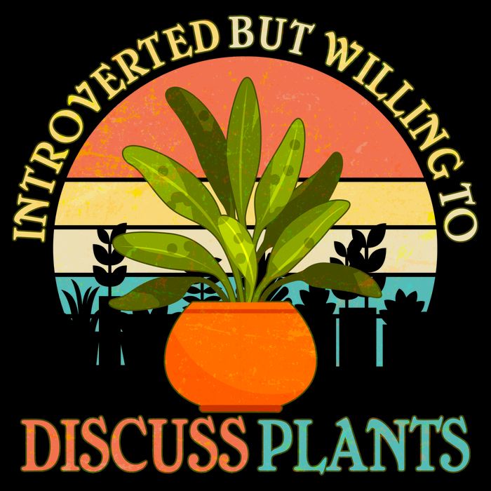 Retro Introverted But Willing To Discuss Plants Drawstring Bag