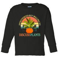 Retro Introverted But Willing To Discuss Plants Toddler Long Sleeve Shirt