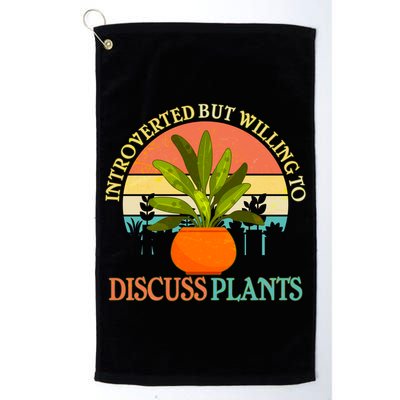 Retro Introverted But Willing To Discuss Plants Golf Towel
