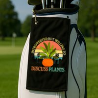 Retro Introverted But Willing To Discuss Plants Golf Towel