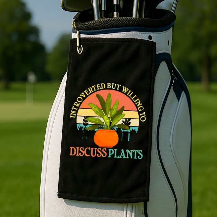 Retro Introverted But Willing To Discuss Plants Golf Towel