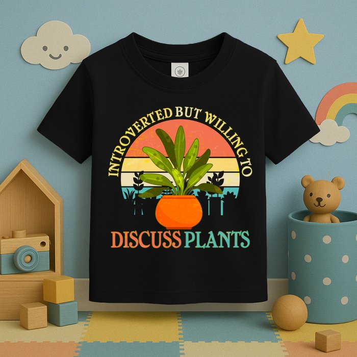 Retro Introverted But Willing To Discuss Plants Toddler T-Shirt