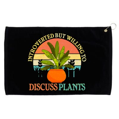 Retro Introverted But Willing To Discuss Plants Grommeted Golf Towel