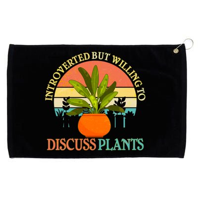 Retro Introverted But Willing To Discuss Plants Grommeted Golf Towel