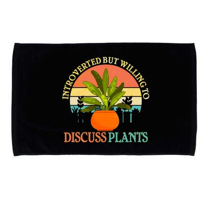 Retro Introverted But Willing To Discuss Plants Microfiber Hand Towel