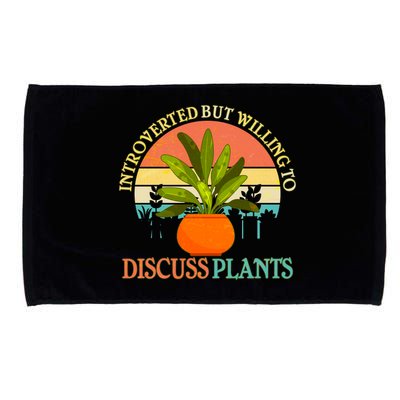 Retro Introverted But Willing To Discuss Plants Microfiber Hand Towel