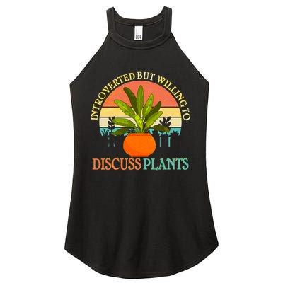 Retro Introverted But Willing To Discuss Plants Women's Perfect Tri Rocker Tank