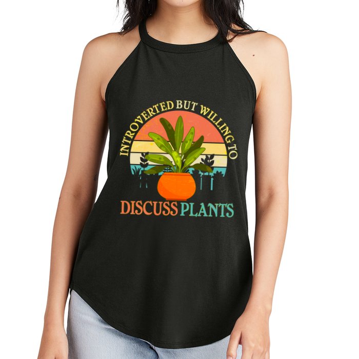 Retro Introverted But Willing To Discuss Plants Women's Perfect Tri Rocker Tank
