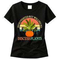 Retro Introverted But Willing To Discuss Plants Womens T-Shirt