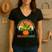 Retro Introverted But Willing To Discuss Plants Women's V-Neck T-Shirt