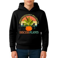 Retro Introverted But Willing To Discuss Plants Kids Hoodie