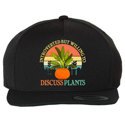 Retro Introverted But Willing To Discuss Plants Wool Snapback Cap