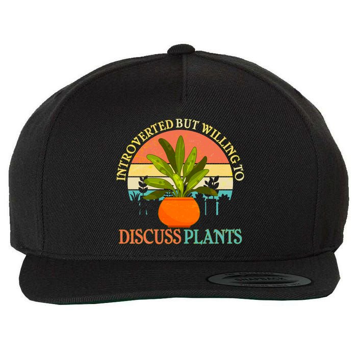 Retro Introverted But Willing To Discuss Plants Wool Snapback Cap