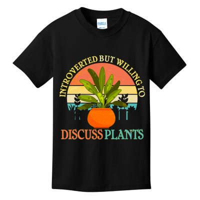 Retro Introverted But Willing To Discuss Plants Kids T-Shirt