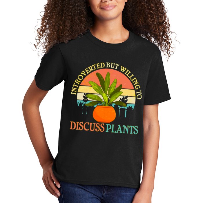 Retro Introverted But Willing To Discuss Plants Kids T-Shirt