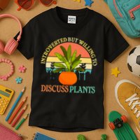 Retro Introverted But Willing To Discuss Plants Kids T-Shirt
